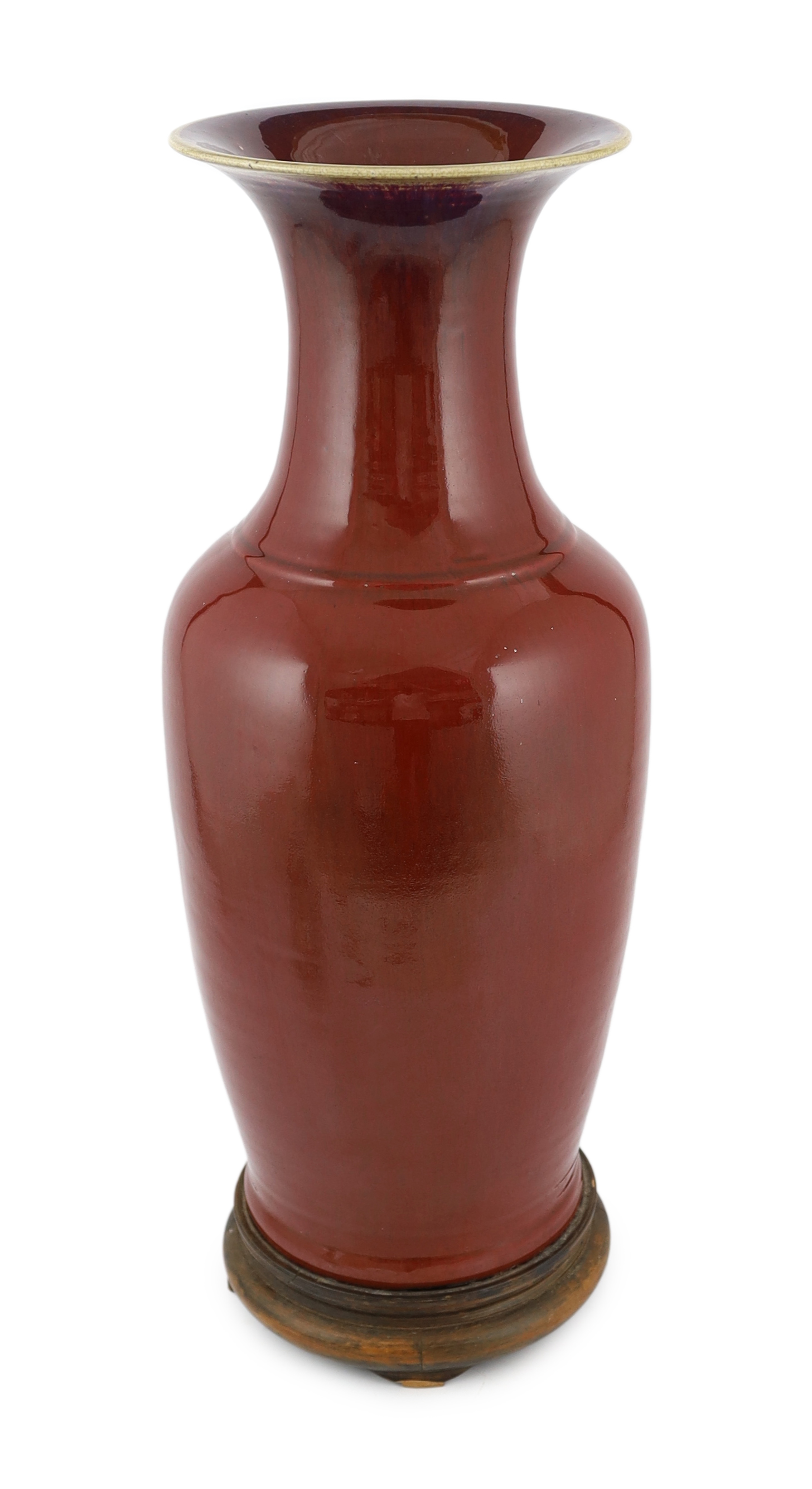 A large Chinese sang de boeuf glazed vase, early 20th century, small chip losses around the edge of the foot